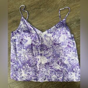 Ganni Purple Floral Chemise